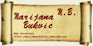 Marijana Bukvić vizit kartica